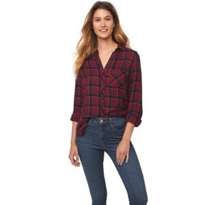 BEACHLUNCHLOUNGE | Charley Plaid Button Up Top S